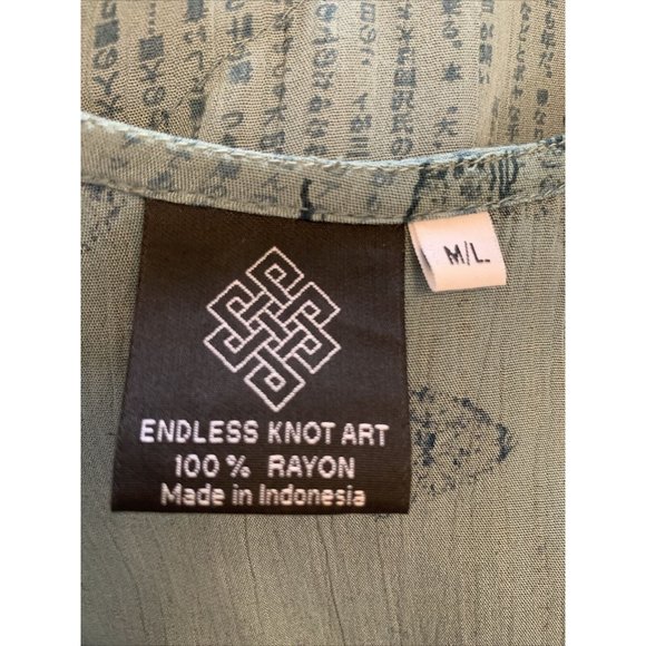 ENDLESS KNOT ART Green Fish Layered 2 Pc Asymmetrical Sleeveless & Jacket Tunic - Picture 5 of 6